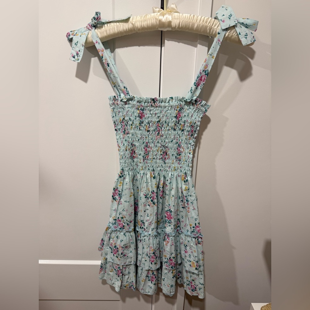 *NWT CB POSITANO Floral Smocked Mini Dress with Ruffle Straps - Picture 6 of 8